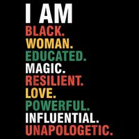 I Am Black womenman Black History Month Educated Black Girl Flat Bill Trucker Hat