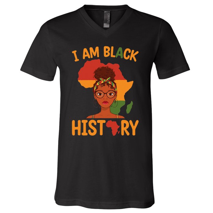 I Am Black History Mother's Day Juneteenth Independence Day V-Neck T-Shirt