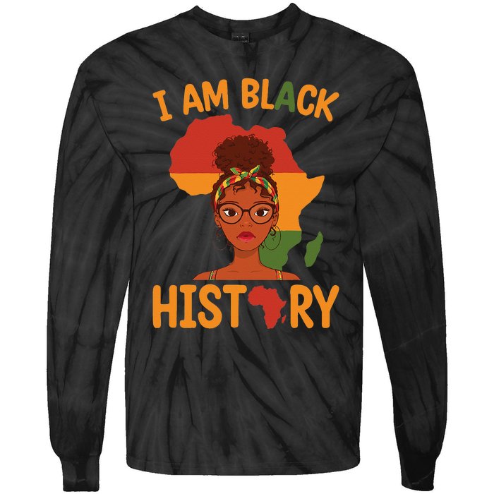 I Am Black History Mother's Day Juneteenth Independence Day Tie-Dye Long Sleeve Shirt