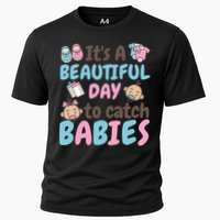 Its A Beautiful Day To Catch Ld Delivery Nurse Cool Gift Cooling Performance Crew T-Shirt