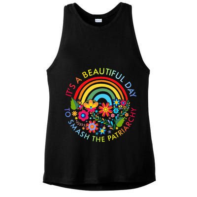 Its A Beautiful Day To Smash The Patriarchy Feminist Ladies PosiCharge Tri-Blend Wicking Tank