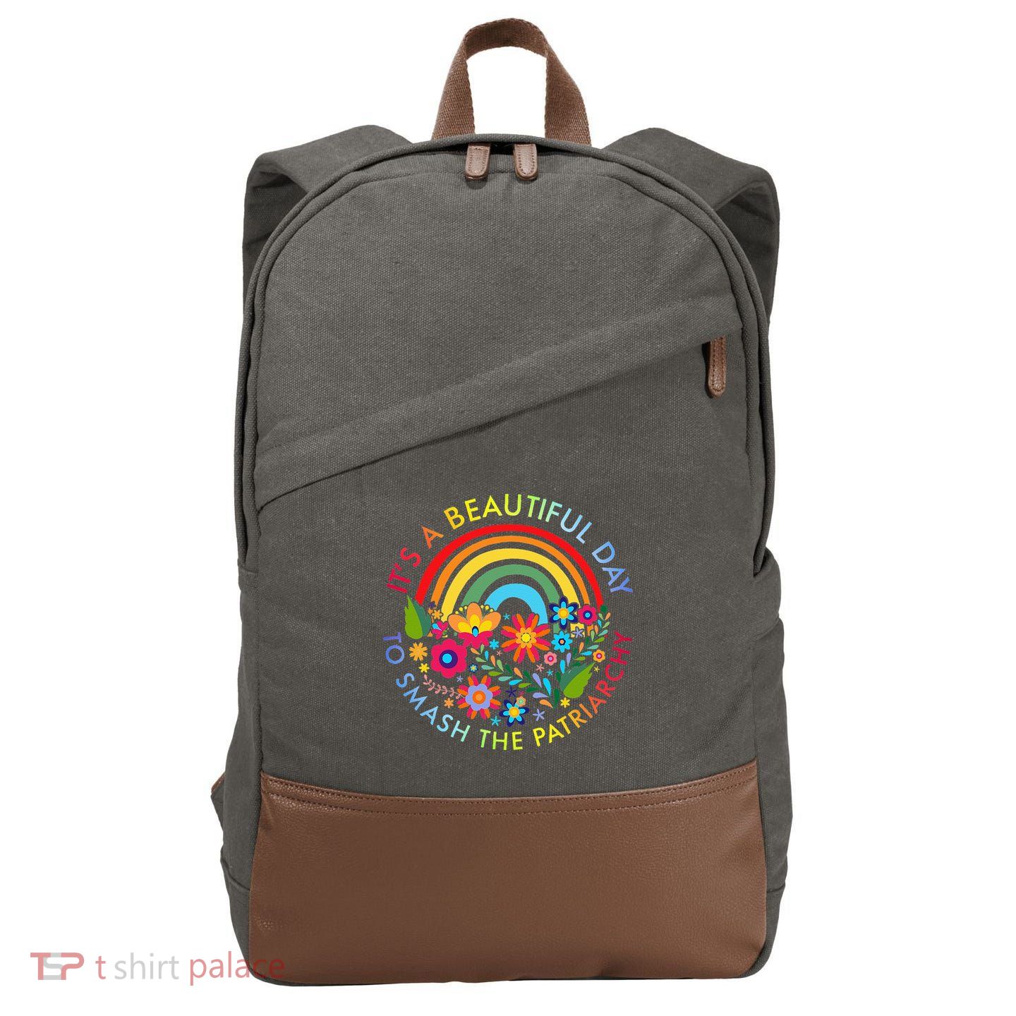 Its A Beautiful Day To Smash The Patriarchy Feminist Cotton Canvas Backpack