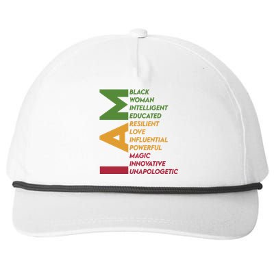 I Am Black Black History Month Educated Black Gift Snapback Five-Panel Rope Hat