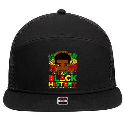 I Am Black History Month African American 7 Panel Mesh Trucker Snapback Hat