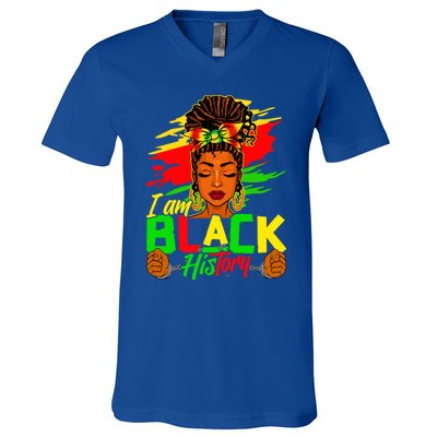 I Am Black History Month African American Juneteenth Gift V-Neck T-Shirt