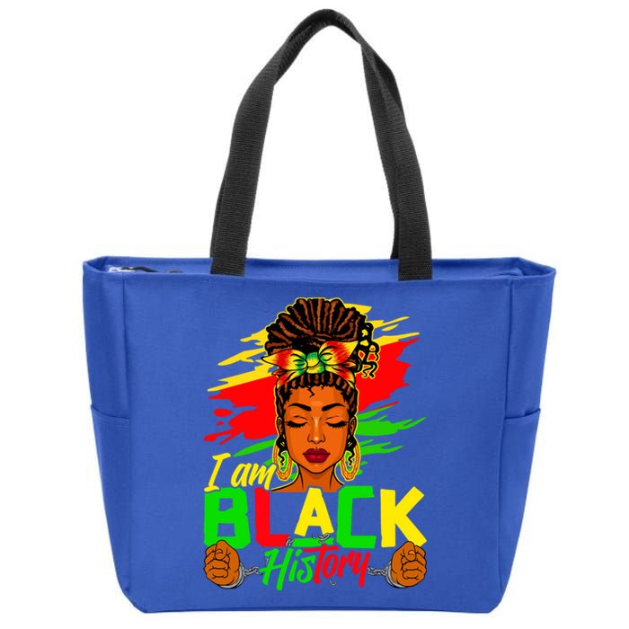 I Am Black History Month African American Juneteenth Gift Zip Tote Bag