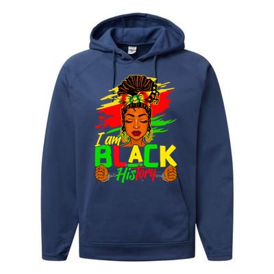 I Am Black History Month African American Juneteenth Gift Performance Fleece Hoodie