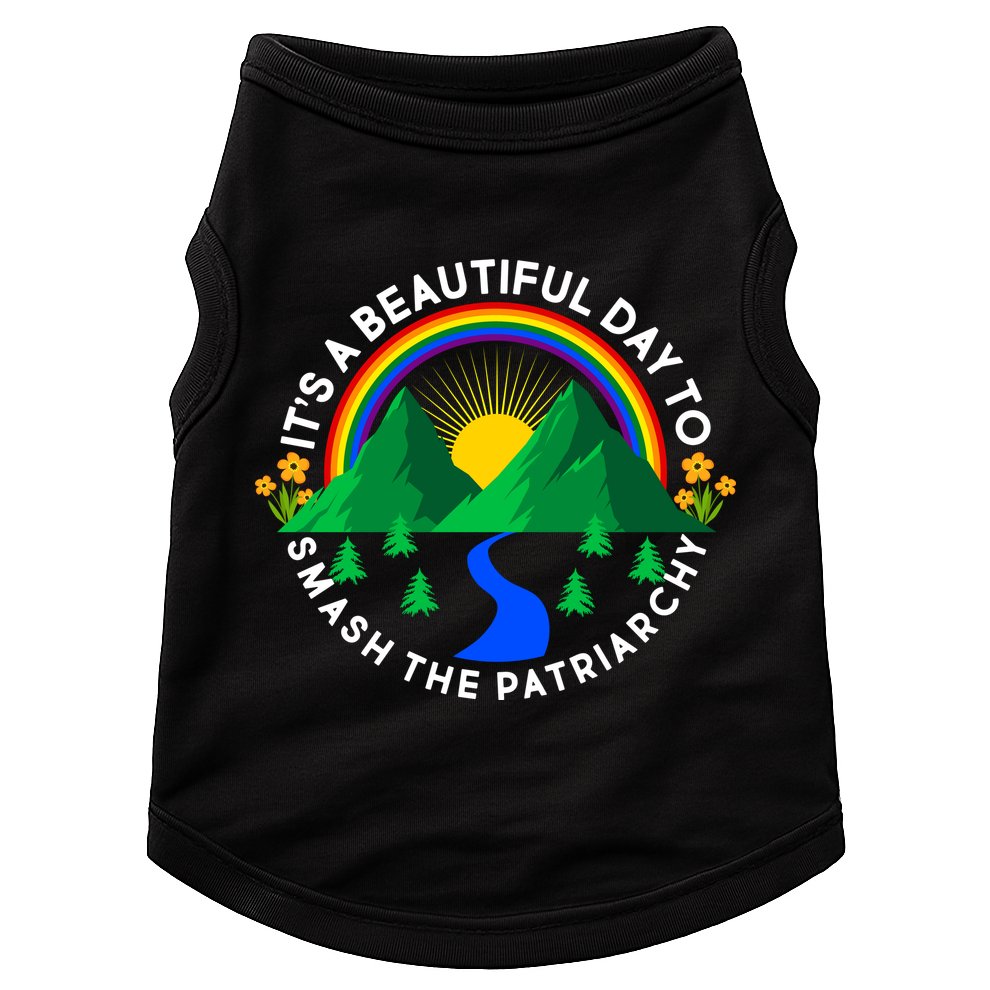 It's A Beautiful Day To Smash The Patriarchy Doggie Tank