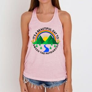 It's A Beautiful Day To Smash The Patriarchy Women's Knotted Racerback Tank