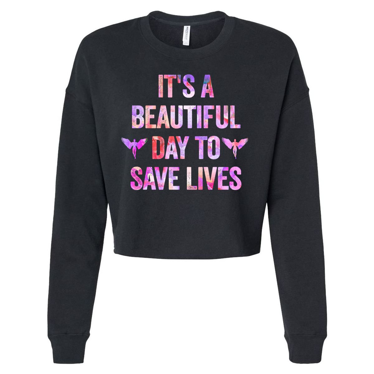 Its A Beautiful Day To Save Lives Nurse And Doctor Cool Gift Cropped Pullover Crew