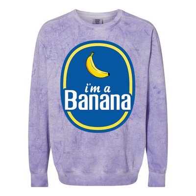 I'm A Banana Costume Halloween Fruit Sticker Yellow Funny Colorblast Crewneck Sweatshirt