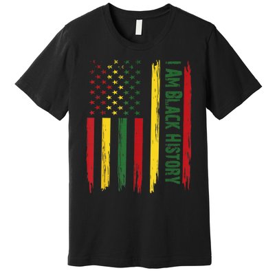 I Am Black History African American Flag Premium T-Shirt