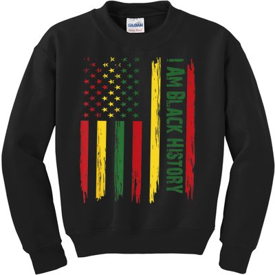 I Am Black History African American Flag Kids Sweatshirt