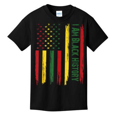 I Am Black History African American Flag Kids T-Shirt