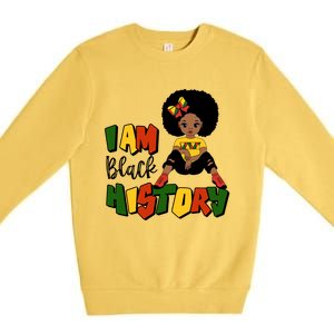 I Am Black History Month Black Melanin Gift Premium Crewneck Sweatshirt