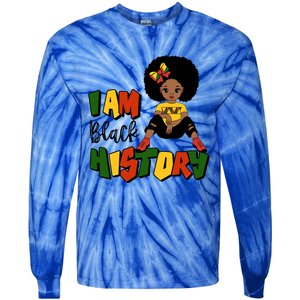 I Am Black History Month Black Melanin Gift Tie-Dye Long Sleeve Shirt