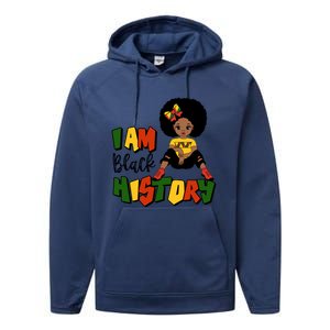 I Am Black History Month Black Melanin Gift Performance Fleece Hoodie