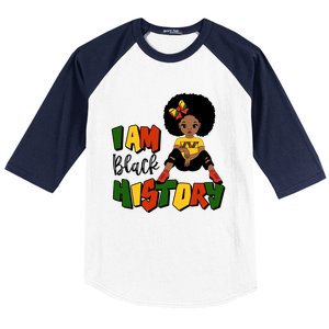 I Am Black History Month Black Melanin Gift Baseball Sleeve Shirt