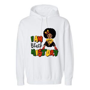 I Am Black History Month Black Melanin Gift Garment-Dyed Fleece Hoodie