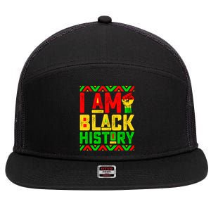 I Am Black History Month Pink And Green Juneteenth Cute Gift 7 Panel Mesh Trucker Snapback Hat