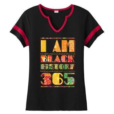 I Am Black History 365 Ladies Halftime Notch Neck Tee