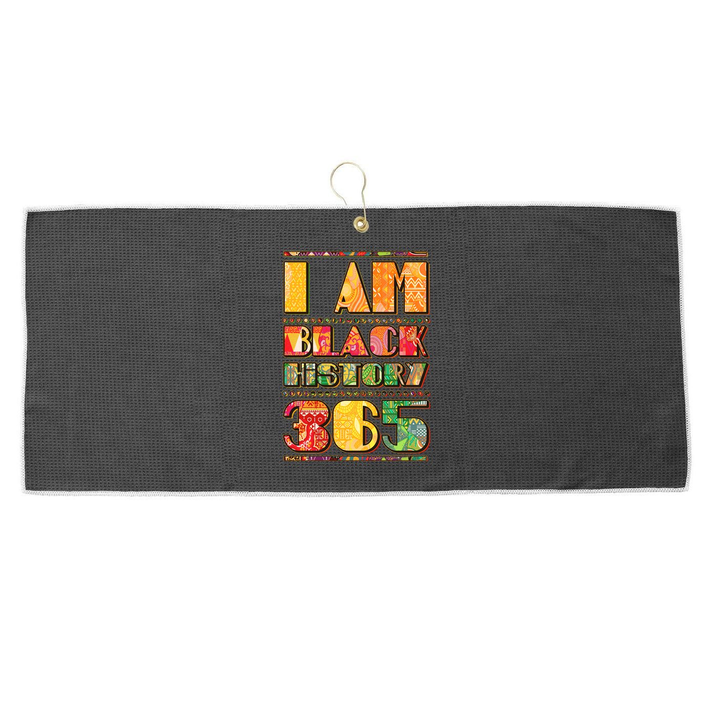 I Am Black History 365 Large Microfiber Waffle Golf Towel