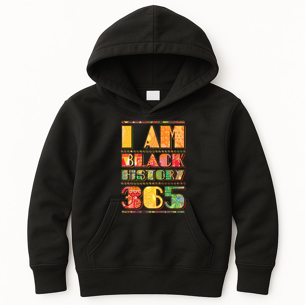 I Am Black History 365 Kids Hoodie