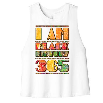 I Am Black History 365 Women's Racerback Cropped Tank