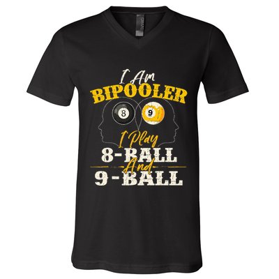 I Am Bipooler Snooker Game Billiards Lover Pool Player V-Neck T-Shirt