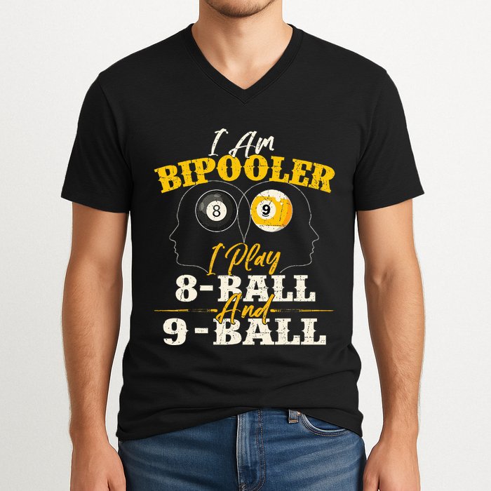 I Am Bipooler Snooker Game Billiards Lover Pool Player V-Neck T-Shirt