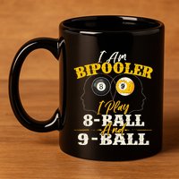 I Am Bipooler Snooker Game Billiards Lover Pool Player 11oz C Handle Ceramic Mug