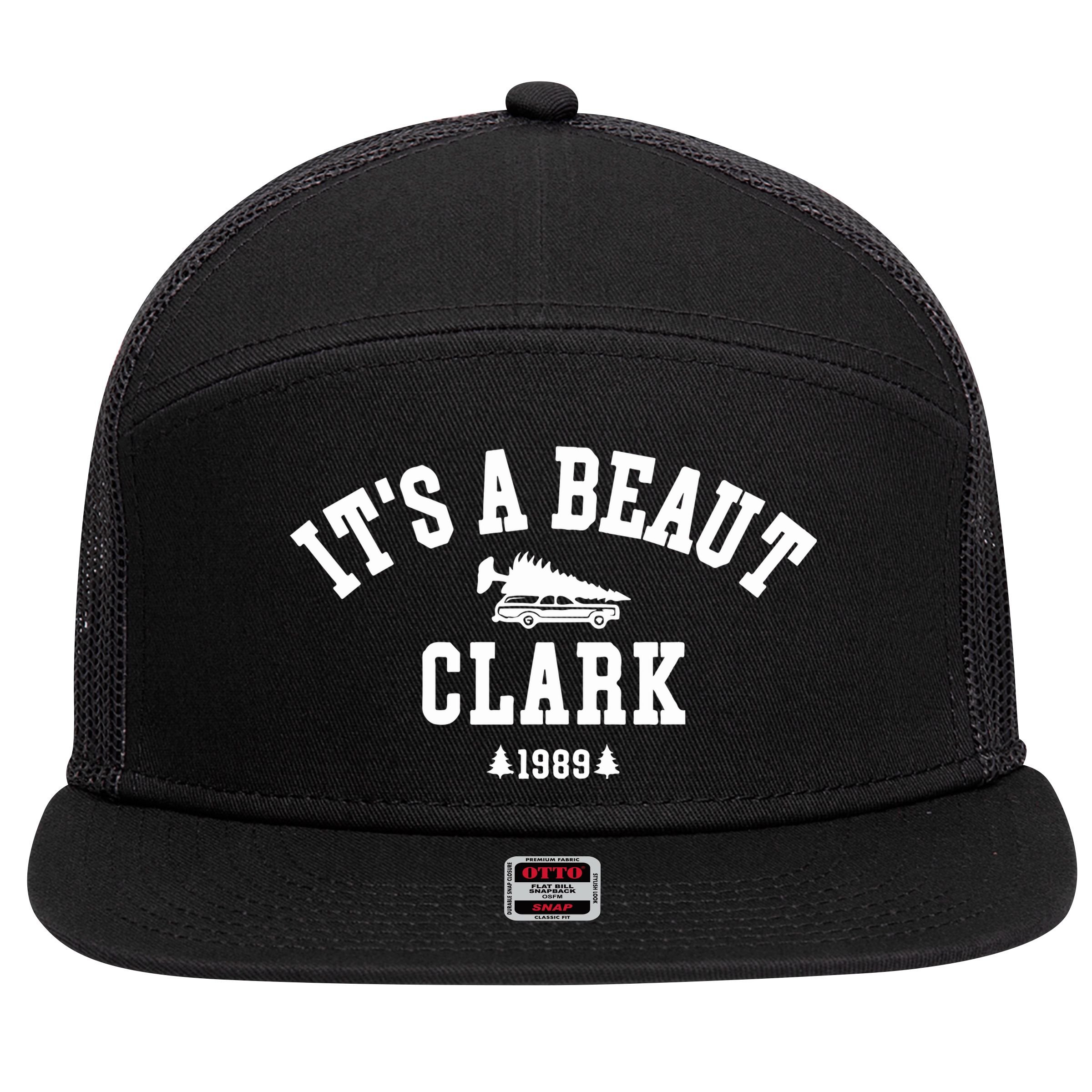 Its A Beaut Clark Griswold Christmas Funny 7 Panel Mesh Trucker Snapback Hat