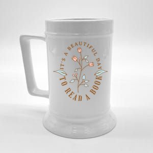 Its A Beautiful Day To Read A Book Wildflower Book Lovers Cute Gift Beer Stein