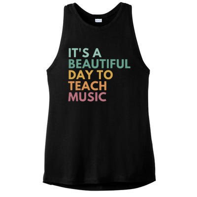 ItS A Beautiful Day To Teach Music Teacher Specials Squad Ladies PosiCharge Tri-Blend Wicking Tank