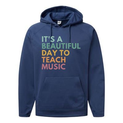 ItS A Beautiful Day To Teach Music Teacher Specials Squad Performance Fleece Hoodie