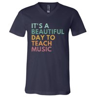 ItS A Beautiful Day To Teach Music Teacher Specials Squad V-Neck T-Shirt