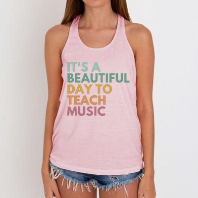 ItS A Beautiful Day To Teach Music Teacher Specials Squad Women's Knotted Racerback Tank