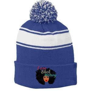 I Am Black History Pride Funny Gift Black History Month Gift Stripe Pom Pom Beanie