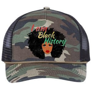 I Am Black History Pride Funny Gift Black History Month Gift Retro Rope Trucker Hat Cap