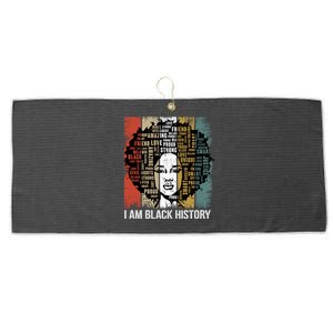 I Am Black History Month Proud African American Great Gift Large Microfiber Waffle Golf Towel