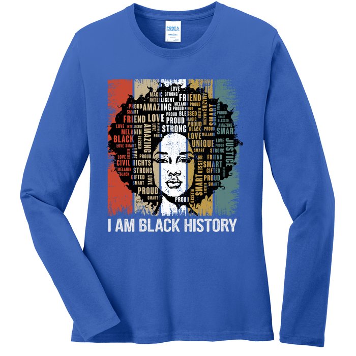 I Am Black History Month Proud African American Great Gift Ladies Long Sleeve Shirt