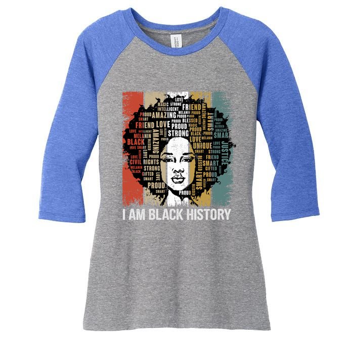 I Am Black History Month Proud African American Great Gift Women's Tri-Blend 3/4-Sleeve Raglan Shirt