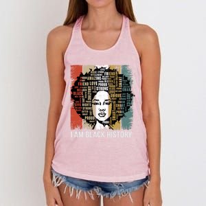 I Am Black History Month Proud African American Great Gift Women's Knotted Racerback Tank