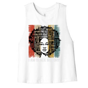 I Am Black History Month Proud African American Great Gift Women's Racerback Cropped Tank