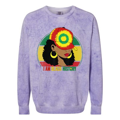 I Am Black Woman Melanin Africa Pride History BHM Colorblast Crewneck Sweatshirt