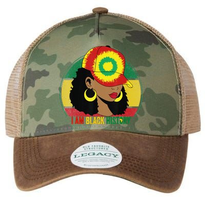 I Am Black Woman Melanin Africa Pride History BHM Legacy Tie Dye Trucker Hat