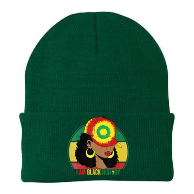 I Am Black Woman Melanin Africa Pride History BHM Knit Cap Winter Beanie