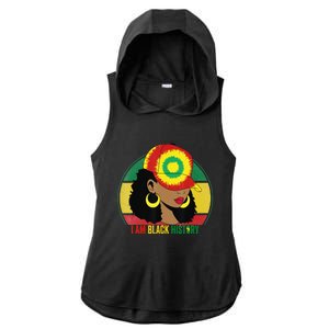 I Am Black Woman Melanin Africa Pride History BHM Ladies PosiCharge Tri-Blend Wicking Draft Hoodie Tank