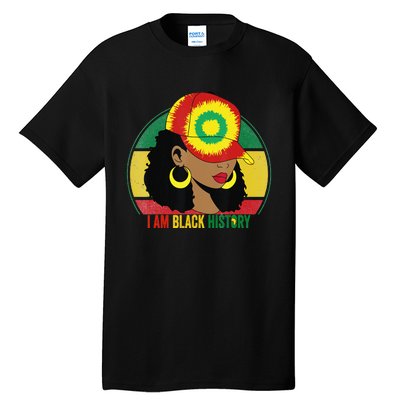 I Am Black Woman Melanin Africa Pride History BHM Tall T-Shirt