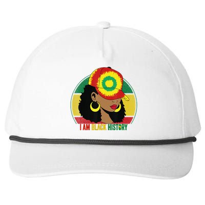 I Am Black Woman Melanin Africa Pride History BHM Snapback Five-Panel Rope Hat